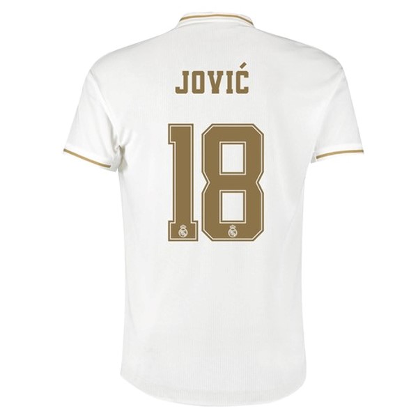 Camiseta Real Madrid NO.18 Jovic Primera equipo 2019-20 Blanco